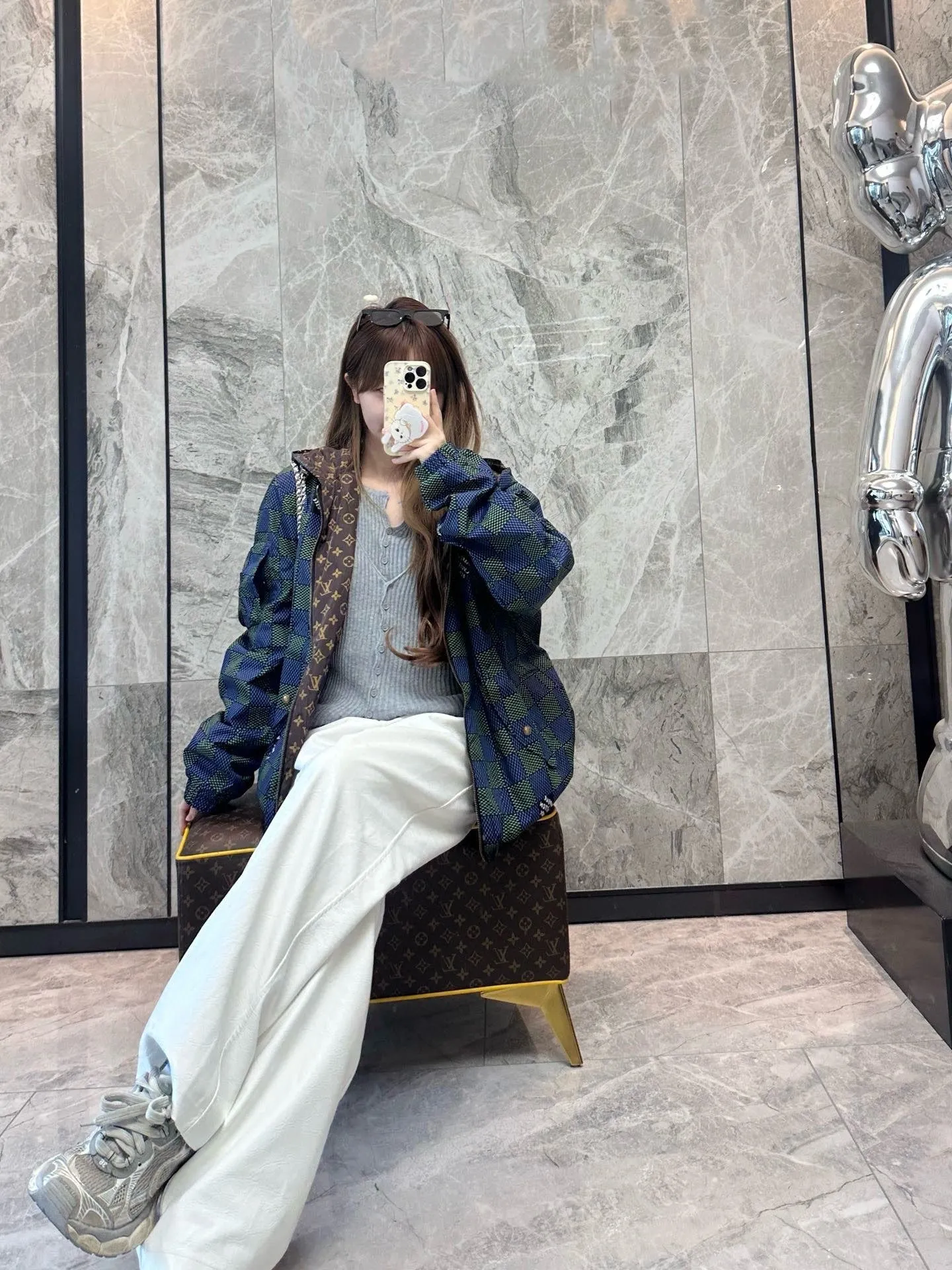 Louis Vuitton/Louis Vuitton presbyopic checkerboard double-sided jacket